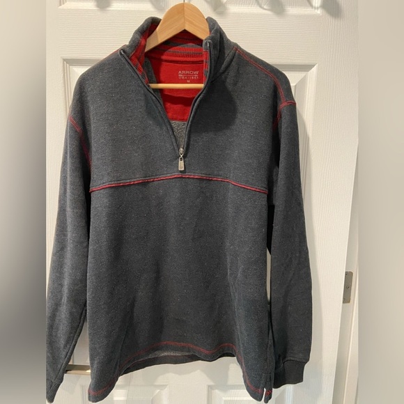 Arrow Men’s Gray 1/4 zip fleece pullover size Medium - Picture 6 of 7